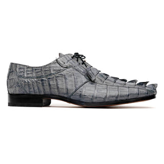 Marco Di Milano Cancun Men's Shoes Gray Exotic Hornback Crocodile Skin Derby (MDM1003)