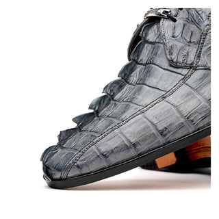 Marco Di Milano Cancun Men's Shoes Gray Exotic Hornback Crocodile Skin Derby (MDM1003)