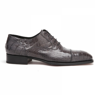 Caporicci 1102 Alligator Cap-Toe Oxford Gray side