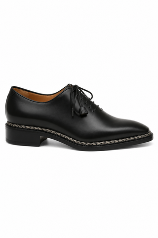 Caporicci Style 1400 Black Norwegian Stitch Oxford, right-facing outer-side view