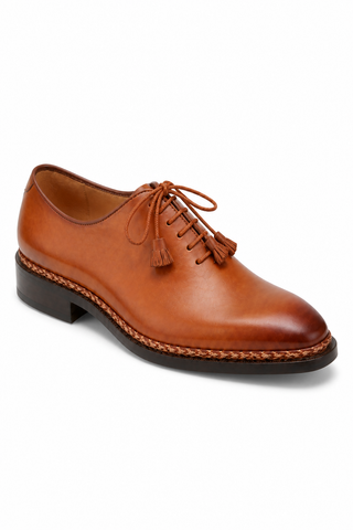 Caporicci Style 1400 Chestnut Norwegian Stitch Oxford, three-quarter view