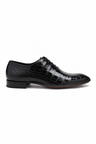 Caporicci Gregory 2542 Alligator Wholecut Oxford Black, right-facing outer-side view