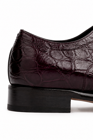 Caporicci Style 5950 Burgundy alligator oxford, heel detail