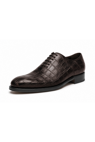 Caporicci Style 5952 Chestnut genuine alligator oxford, front outer three-quarter product view