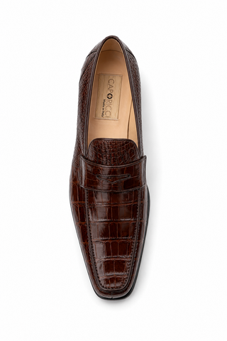 Caporicci 9961 Alligator Penny Loafer Brown, Caporicci insole view