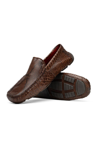 Marco Di Milano Capri Natural Python Skin Horse-Bit Loafer (MDM1241)-Dellamoda
