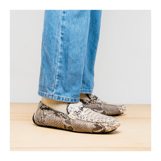 Marco Di Milano Capri Men's Shoes Natural Exotic Python Skin Horse-Bit Loafer (MDM1241)
