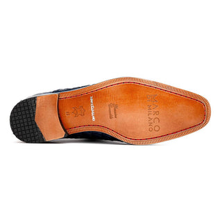 Marco Di Milano Caribe Men's Shoes Newspaper & Black Genuine Hornback Caiman Crocodile Derby (MDM1118)