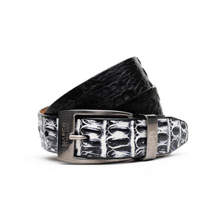 Marco Di Milano Caribe Men's Newspaper / Black Genuine Crocodile Belts (MDMB1045)