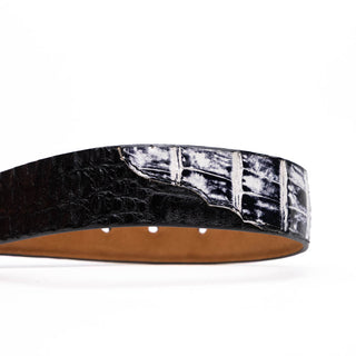 Marco Di Milano Caribe Men's Newspaper / Black Genuine Crocodile Belts (MDMB1045)