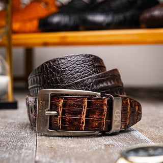 Marco Di Milano Caribe Men's Brown Genuine Crocodile Belts (MDMB1045)