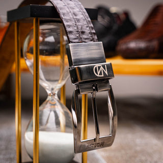 Marco Di Milano Caribe Men's Brown Genuine Crocodile Belts (MDMB1045)