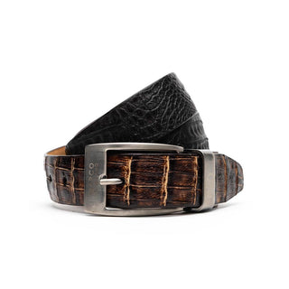 Marco Di Milano Caribe Men's Brown Genuine Crocodile Belts (MDMB1045)