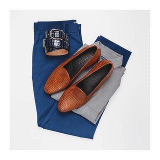 Zelli Italia Cestino Men's Shoes Woven Calf-Skin Leather Slip-On Loafer (ZEL1018)