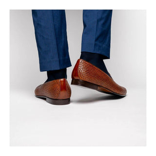 Zelli Italia Cestino Men's Shoes Woven Calf-Skin Leather Slip-On Loafer (ZEL1018)