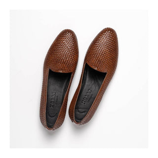 Zelli Italia Cestino Men's Shoes Woven Calf-Skin Leather Slip-On Loafer (ZEL1018)