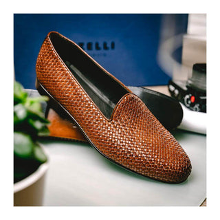 Zelli Italia Cestino Men's Shoes Woven Calf-Skin Leather Slip-On Loafer (ZEL1018)