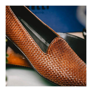 Zelli Italia Cestino Men's Shoes Woven Calf-Skin Leather Slip-On Loafer (ZEL1018)