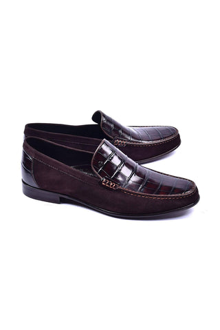 Corrente 3898C Leather & Suede Loafer - Brown
