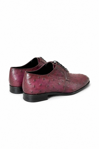Corrente 6348 Burgundy Ostrich Derby 03 rear three-quarter