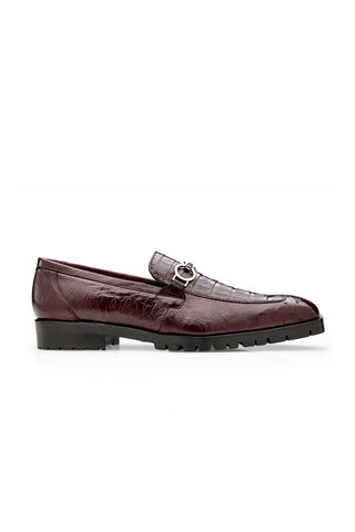Belvedere Corso Crocodile & Ostrich Horse-Bit Loafer