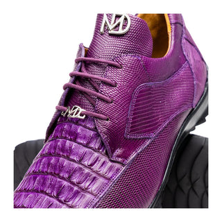 Marco Di Milano Crater Men's Shoes Purple Exotic Crocodile & Lizard Skin Sneakers (MDM1251)