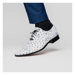 Marco Di Milano Criss Men's Shoes Newspaper Exotic Ostrich Quill Oxfords (MDM1073)