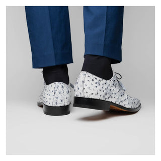 Marco Di Milano Criss Men's Shoes Newspaper Exotic Ostrich Quill Oxfords (MDM1073)