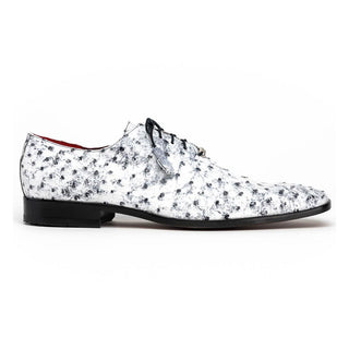 Marco Di Milano Criss Men's Shoes Newspaper Exotic Ostrich Quill Oxfords (MDM1073)