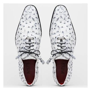 Marco Di Milano Criss Men's Shoes Newspaper Exotic Ostrich Quill Oxfords (MDM1073)