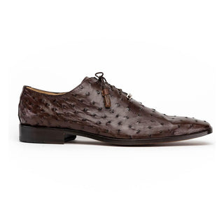 Marco Di Milano Criss Men's Shoes Exotic Brown Ostrich Quill Oxfords (MDM1073)