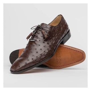 Marco Di Milano Criss Men's Shoes Exotic Brown Ostrich Quill Oxfords (MDM1073)