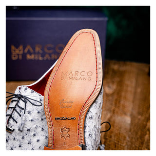 Marco Di Milano Criss Men's Shoes Newspaper Exotic Ostrich Quill Oxfords (MDM1073)