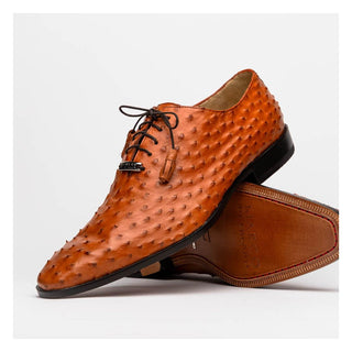 Marco Di Milano Criss Men's Shoes Brandy Exotic Ostrich Quill Oxfords (MDM1073)
