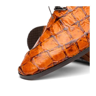 Marco Di Milano Olivieri Men's Shoes Brandy Exotic Pirarucu Leather Whole cut Oxfords (MDM1028)