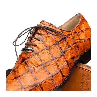 Marco Di Milano Olivieri Men's Shoes Brandy Exotic Pirarucu Leather Whole cut Oxfords (MDM1028)