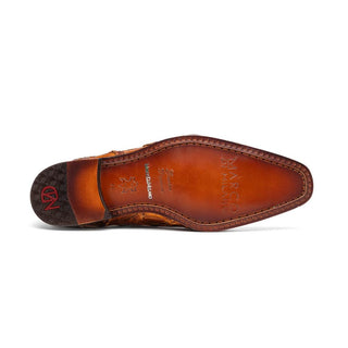Marco Di Milano Olivieri Men's Shoes Cognac Exotic Pirarucu Leather Whole cut Oxfords (MDM1028)