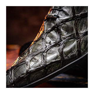 Marco Di Milano Olivieri Men's Shoes Gray Exotic Pirarucu Leather Whole cut Oxfords (MDM1028)
