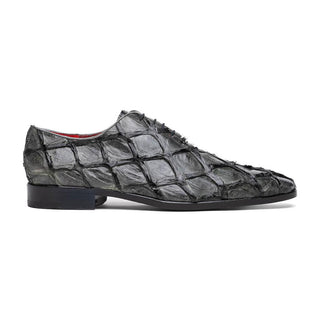Marco Di Milano Olivieri Men's Shoes Gray Exotic Pirarucu Leather Whole cut Oxfords (MDM1028)