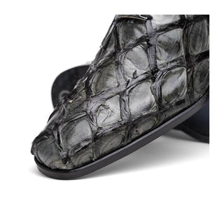 Marco Di Milano Olivieri Men's Shoes Gray Exotic Pirarucu Leather Whole cut Oxfords (MDM1028)