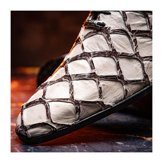 Marco Di Milano Olivieri Men's Shoes Newspaper Exotic Pirarucu Leather Whole cut Oxfords (MDM1028)