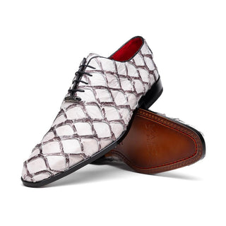 Marco Di Milano Olivieri Men's Shoes Newspaper Exotic Pirarucu Leather Whole cut Oxfords (MDM1028)