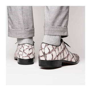 Marco Di Milano Olivieri Men's Shoes Newspaper Exotic Pirarucu Leather Whole cut Oxfords (MDM1028)