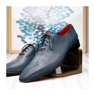 Marco Di Milano Pannuci Men's Shoes Navy Exotic Stingray Classic Oxfords (MDM1087)