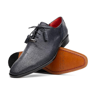 Marco Di Milano Pannuci Men's Shoes Black Exotic Stingray Classic Oxfords (MDM1087)