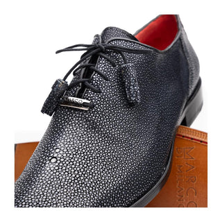 Marco Di Milano Pannuci Men's Shoes Black Exotic Stingray Classic Oxfords (MDM1087)