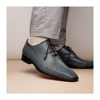 Marco Di Milano Pannuci Men's Shoes Navy Exotic Stingray Classic Oxfords (MDM1087)