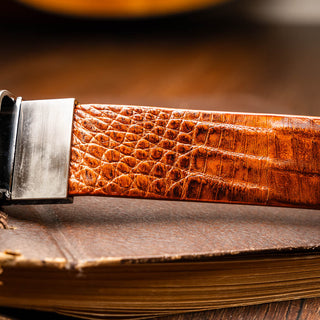 Marco Di Milano Riccardo Men's Brandy Genuine Crocodile Belts (MDMB1050)