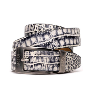 Marco Di Milano Riccardo Men's Newspaper Genuine Crocodile Belts (MDMB1050)