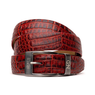 Marco Di Milano Riccardo Men's Antique Red Genuine Crocodile Belts (MDMB1050)